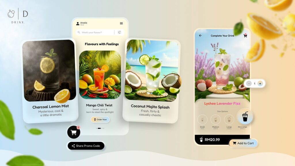 DRINX: a bold identity for a lifestyle beverage concept, case study by Jextures (image 2 of 2)